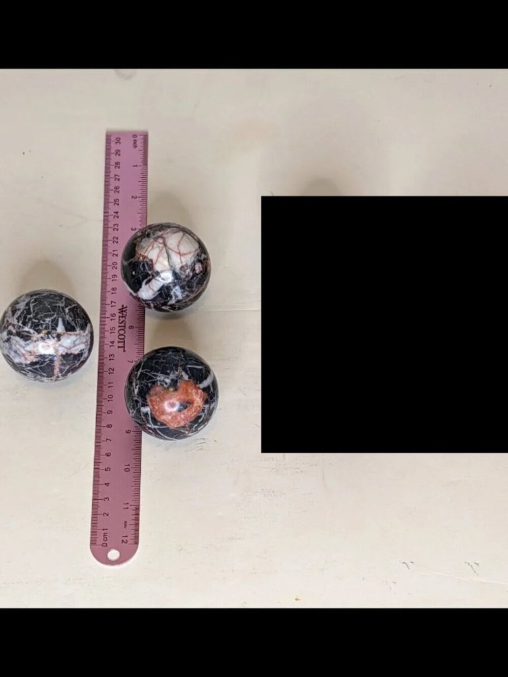 *Price for One* Red Vein Zebra Jasper Marbled Sphere ~ 2.25 Inch Diameter